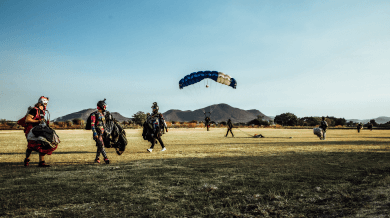 Vista de la zona de paracaidismo Skydive Cuautla, morelos, MEXICO